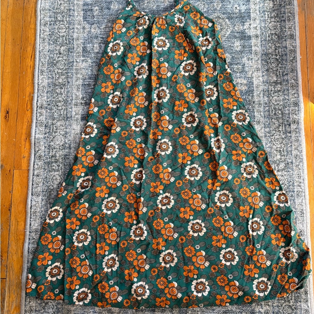 NATURAL LIFE Floral dress in Green and Orange, Medium, nwot - Picture 1 of 5